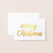 Golden Foil Frohe Weihnachtsschrift Typografie Folienkarte (Vorderseite mit Umschlag)