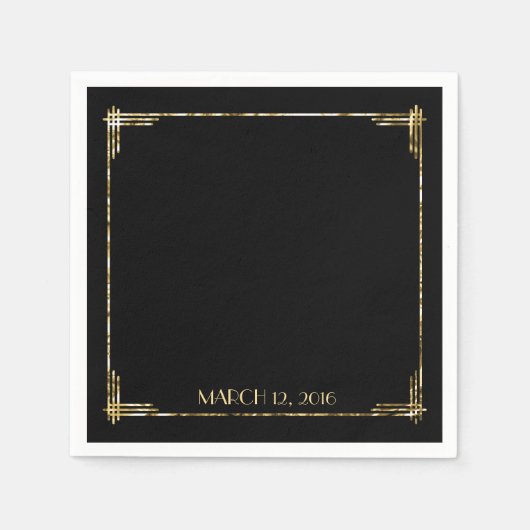 Golden Foil Gatsby Art Deco Serviette (Vorderseite)