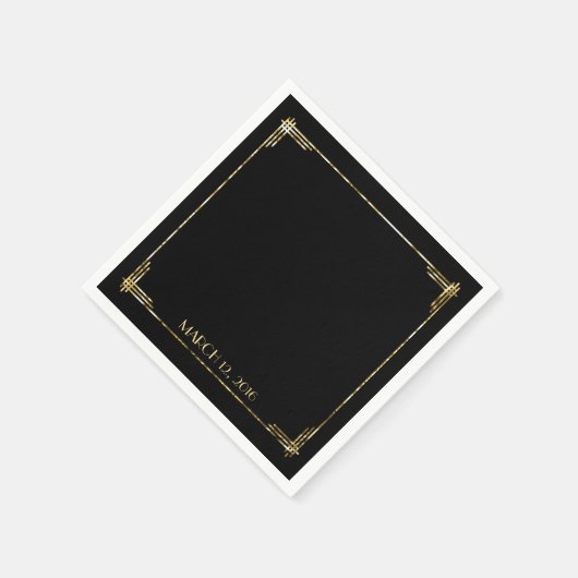 Golden Foil Gatsby Art Deco Serviette (Ecke)