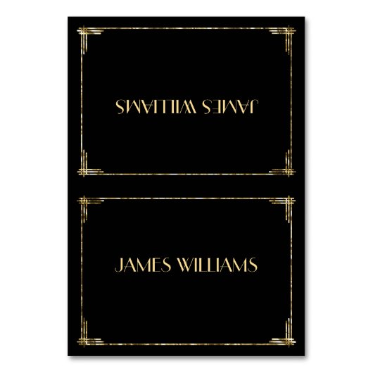 Golden Foil Gatsby Kunst, Dichtung und Musik Tischnummer (Vorderseite)