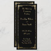 Golden Foil Great Gatsby Art Deco Hochzeitsprogram Programm (Vorne/Hinten)