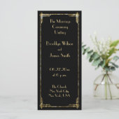 Golden Foil Great Gatsby Art Deco Hochzeitsprogram Programm (Stehend Vorderseite)