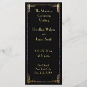 Golden Foil Great Gatsby Art Deco Hochzeitsprogram Programm (Vorderseite)
