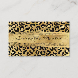 Golden Foil Leopard Pinselstriche Visitenkarte