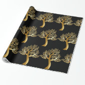Golden Foil like Tree mit goldenen Herzen Geschenkpapier (Ungerollt)