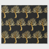 Golden Foil like Tree mit goldenen Herzen Geschenkpapier (Flach)