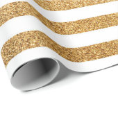 Golden Foil Moderne Elegante Streifen Geschenkpapier (Rolleneckpunkt)