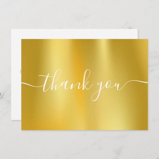 Golden Foil Modernes, elegantes Skript Dankeskarte (Vorne/Hinten)