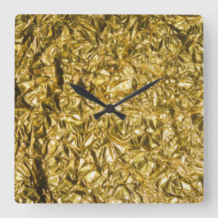 Golden Foil Quadratische Wanduhr