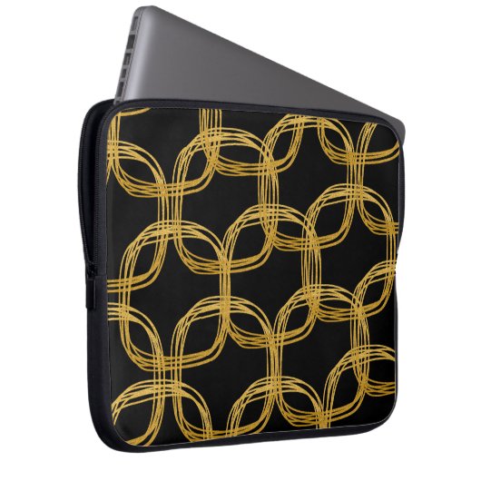 Golden Foil Scribble Circle Chic Notebook Sleeve F (Vorne Rechts)