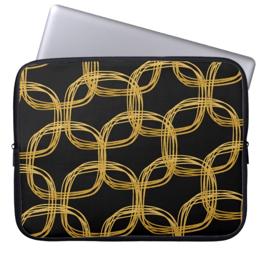 Golden Foil Scribble Circle Chic Notebook Sleeve F (Vorderseite)