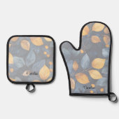 Golden Foliage Träume Herbst Schönheit der Natur Ofenhandschuh & Topflappen-Set (Vorderseite)