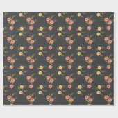 Golden Foliage und Blume Buds Geschenkpapier (Flach)
