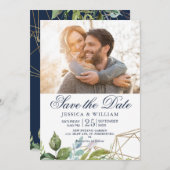 Golden Folies Foto Save the Date Einladung (Vorne/Hinten)