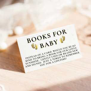 Golden Footprint Books for Baby Shower Begleitkarte