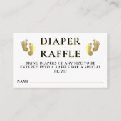 Golden Footprint Windeln Raffle Baby Dusche Begleitkarte (Vorderseite)