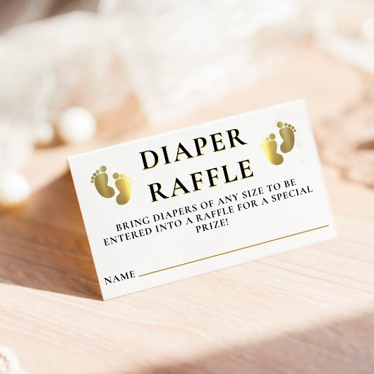 Golden Footprint Windeln Raffle Baby Dusche Begleitkarte