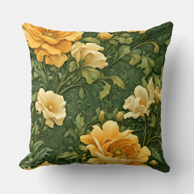 Golden Foral Tapestry  Kissen (Vorderseite)