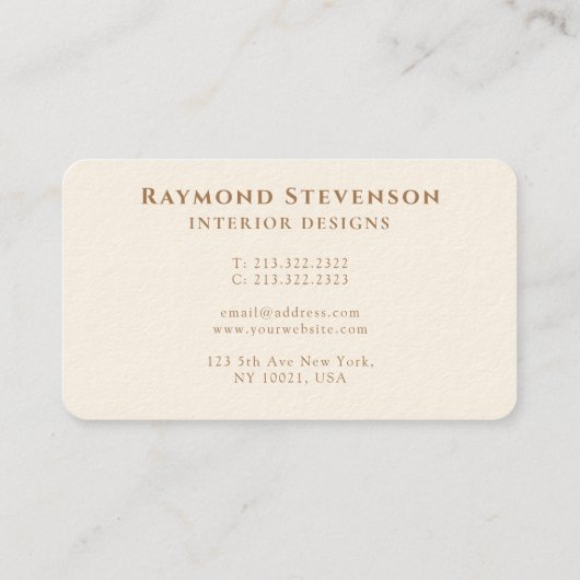 Golden Forest Birds Landschaft Mit Monogramm Visitenkarte (Rückseite)