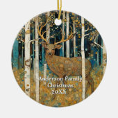 Golden Forest Deer Keramik Ornament (Vorne)