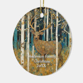 Golden Forest Deer Keramik Ornament (Links)