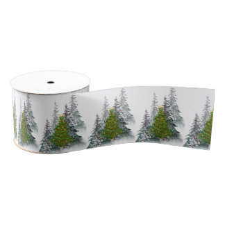 Golden Forest Glow Christmas Ribbon  Ripsband