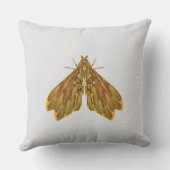 Golden Forest Moth – Surreal Nature Form Kissen (Rückseite)