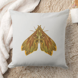 Golden Forest Moth – Surreal Nature Form Kissen
