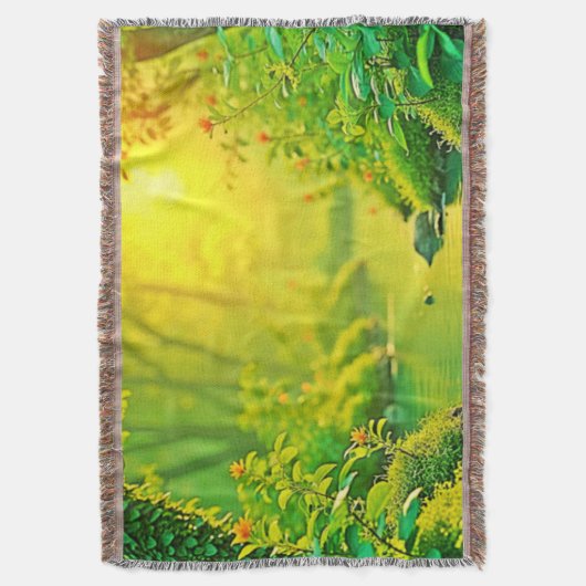 Golden Forest Stream Peaceful Art Decke (Vorderseite Vertikal)