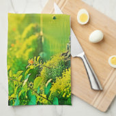 Golden Forest Stream Peaceful Art Geschirrtuch (Viertel Falte)