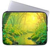 Golden Forest Stream Peaceful Art Laptopschutzhülle (Vorderseite)