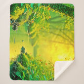 Golden Forest Stream Peaceful Art Sherpadecke (Vorderseite)