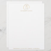 GOLDEN FORK SPOON KNIFE SKETCH LOGO for Catering Briefbogen (Vorne/Hinten)