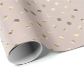 Golden Foxier Confetti Dots Metallischer Peak Blus Geschenkpapier (Rolleneckpunkt)