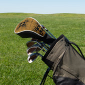 Golden Fraktal Crosses Golf Headcover (In SItu)