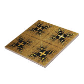 Golden Fraktal Crosses Keramik Tile Fliese (Seite)