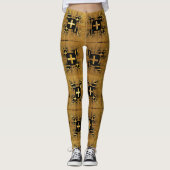 Golden Fraktal Crosses Leggings (Vorderseite)