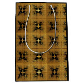 Golden Fraktal Crosses Mittlere Geschenktüte (Vorderseite)