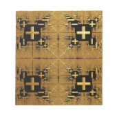 Golden Fraktal Crosses Notizblock (Vorderseite)