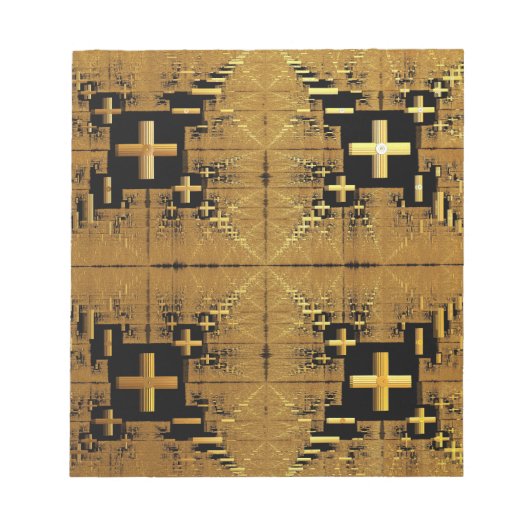 Golden Fraktal Crosses Notizblock (Vorderseite)