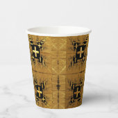 Golden Fraktal Crosses Pappbecher (Links)