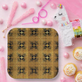 Golden Fraktal Crosses Pappteller (Party)