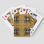Golden Fraktal Crosses Playing Cards Spielkarten (Rückseite)