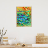 Golden Fraktal Wave Poster (Küche)