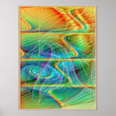 Golden Fraktal Wave Poster (Vorne)