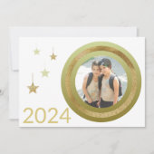 Golden Frame 1 Foto Stars Feiertagskarte (Vorderseite)