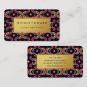 Golden Frame Artistic Paisley Pattern Visitenkarte (Vorne/Hinten)