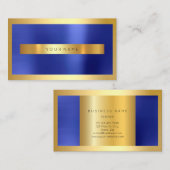 Golden Frame Cobalt Metallic Indigoblau Minimal Visitenkarte (Vorne/Hinten)