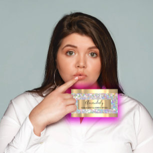 Golden Frame Event MakeupBeauty Shop Holographic Visitenkarte