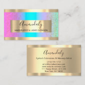 Golden Frame Event Planner Ombre Blue Confetti Visitenkarte (Vorne/Hinten)